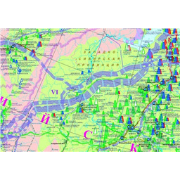 Карта Производители нефти и газа в России. (Масштаб 1 : 4 млн.)