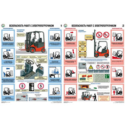 Комплект плакатов Безопасность работ с электропогрузчиками (2 листа, A3, лам.)