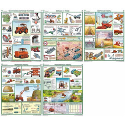 Комплект плакатов Безопасность работ в сельском хозяйстве (5 листов, A3, лам.)