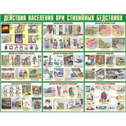 Комплект плакатов Действия населения при стихийных бедствиях (10 листов, А3)