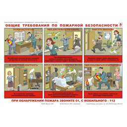 Комплект плакатов для офиса (пожарная безопасность, электробезопасность, гражданская оборона) (3 листа, A3, лам.)