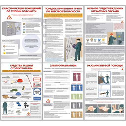 Комплект плакатов Электробезопасность на объекте (6 листов, А3)