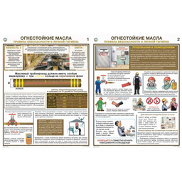 Комплект плакатов Огнестойкие масла. Правила безопасности и личной гигиены (2 листа, A3, лам.)