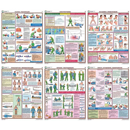 Комплект плакатов Оказание первой помощи пострадавшим (6 листов, A3, лам.)