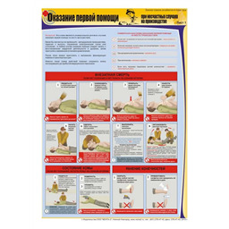 Комплект плакатов Оказание первой помощи при несчастных случаях на производстве (3 листа, A3, лам.)