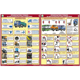Комплект плакатов Профилактика пожара на автотранспортных средствах (2 листа, A3, лам.)