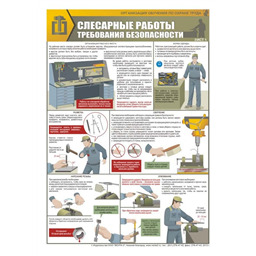 Комплект плакатов Слесарные работы. Требования безопасности (2 листа, A3, лам.)