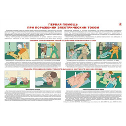 Плакат Первая помощь при поражении электрическим током (A3, лам.)