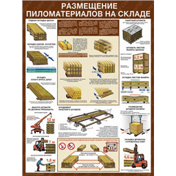 Плакат Размещение пиломатериалов на складе (A3, лам.)