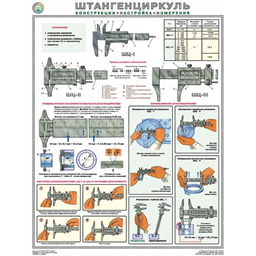 Плакат Штангенциркуль (конструкция, настройка, измерения) (A3, лам.)
