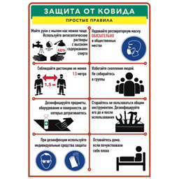 Плакат Защита от ковида. Простые правила (A3, лам.)